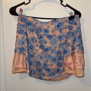 Pink Floral Athletic Skort with Blue Daisy Print Turtle and Tee size 14/16 girls